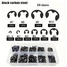120pcs E Clips C Circlip Kit Retaining Ring Assorted M1.5-M10 - Black - View 9