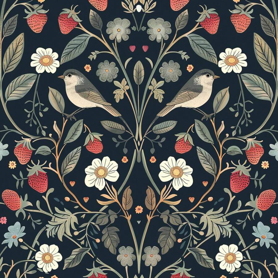 1 rolă de tapet autoadeziv cu model gri de căpșuni, material vinil, tapet detașabil, tapet autoadeziv, autocolante decorative de perete, tapet cu animale, stil rustic vintage, autocolante decorative de perete, decor și accesorii pentru casă, decor și accesorii pentru living, tapet de bucătărie, tapet estetic - Multicolor - Vizualizare 1