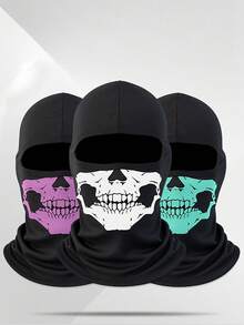 3 piezas/1 pieza Pasamontañas unisex elástico y transpirable para motociclismo en otoño/invierno, adecuado para actividades al aire libre, fiestas y cosplay - Multicolor - Ver 11