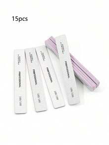 20pcs Rectangular Nail Files, 100/180 Grit Double-Sided Sandpaper Nail Files, Washable And Reusable, Suitable For Natural Nails And Acrylic Nails, For Home And Salon Use. Nail Care Products, Nail Tools, Nail Art Tools, Back To School Supplies, Manicure, Nail Tools (Applicable To Nail Stickers) - White - View 15