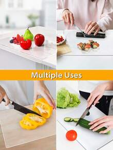 لوح تقطيع أكريليك للمطبخ، لوح تقطيع أسود للمطبخ، لوح تقطيع كبير شفاف، لوح تقطيع لسطح المطبخ، لوح تقطيع للخضروات والفواكه، لوح تقطيع شفاف، حصيرة تقطيع الطعام، واقي طاولة - متعدد الألوان - مشاهدة 10