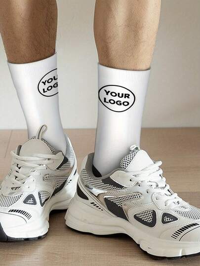 Customizable Personalized Socks, Can Print Name, Text, Logo, Personalized Socks, 1 Pair Socks, Custom Socks, Socks Printed With Your Own Logo, Text Printed On Socks, Anniversary Gift, Valentine's Day Gift, Birthday Gift, Wedding Gift, Mother's Day Gift, Father's Day Gift, Gift For Best Friend, Gift For Mom/Dad, Gift For Girlfriend/Boyfriend, Autumn Socks
