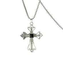 Dây chuyền mặt hình thánh giá ngôi sao phong cách Gothic cổ điển với dây xích bằng thép không gỉ, dây chuyền mặt thánh giá unisex. - đi qua - Xem 7