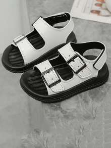 1 Pair New Classic Sandals, Soft Sole, Lightweight, Versatile Children Shoes - White - View 4
