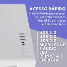 Gabinete Gamer Fortrek Clarity Vidro Temperado Micro Atx Preto ou Branco - Branco - Visão 6