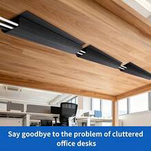 40cm Under-Desk Cable Management, Under-Desk Cable Conduit, Easy-To-Install Self-Adhesive Cable Manager, Cable Management, Screwless Cable Management Kit For Home And Office, Teen And Pet Protection, Easy-To-Install Desktop Cable Organizer.