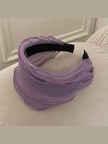 1件装女士优雅迷人发箍，颜色可选浅紫色、香槟色、黑色、浅灰色、浅粉色、拿铁色，宽檐刘海发饰 - 彩色 - 查看 10
