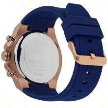 Guess Relógio Multifuncional de Terceira Engrenagem com Mostrador Dourado, Pulseira de Borracha Preta, para Homens, Uso Diário e Esportes ao Ar Livre, GW0334G1 GW0334G2 GW0334G3