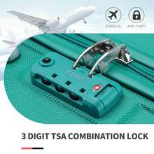 Lightweight 2 Piece Cabin Suitcase Set 20 Inch Carry On Luggage With Vanity Case ABS PC Hard Shell Spinner Wheels TSA Lock YKK Zipper For Travel - Teal Green - View 8