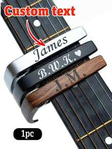 Customized Text Guitar Capo, Personalized Metal Guitar Capo, Customizable Acoustic Guitar Capo, Customized Birthday Gift, Electric Guitar Capo. Guitar Capo Accessories, Guitar Gun Capo, Guitar, Violin, Bass, Ukulele Chromatic, Guitarist Father's Day Gift, Boyfriend Gift - Multicolor - View 2