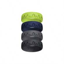 Alianzas de boda de silicona transpirable para hombres, anillo de silicona Hunter con ranuras interiores en forma de flecha para una mayor transpirabilidad, anillo de goma de silicona de diseo nico para hombres, 8 mm de ancho, 10.5 - 11 20.6mm, Silicona, goma - inicial - Ver 2