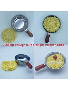 不锈钢锅配耐热木柄 | 适用于电磁炉，防滑，底部均匀加热 - 非常适合宿舍、办公室、房车、小型厨房、单人烹饪