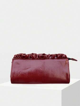 Elegant Black Pleated And Gathered Women's Clutch - Large Makeup Bag, Autumn Y2K Style Wallet, Elegant Women's Clutch, Holiday Essential, Durable, Girl's Vacation Travel Wallet, New Autumn/Winter Women's Bag, Elegant Autumn Women's Wallet, Best Autumn Wallet, Perfect To Match Women's Autumn Clothing, Suitable As A Christmas Gift, Halloween Gift, Wedding Season Souvenir Bag