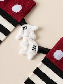 Disney 4/1 Pair Cute 3D Mickey Mouse Over-The-Knee Socks, Fashion Children Party High Socks, High-Quality Gift. Back To School Season, Fashionable Fans, Christmas Family Gathering Gift Tote Socks - Multicolor - View 9