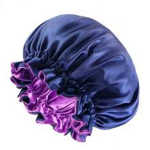 Discover Premium Reversible Double Layer Silk Satin Sleeping Bonnets Designed For Hair Protection, Moisture Retention, And All-Night Comfort. Keep Your Hair Healthy And Frizz-Free-Pink - 酒紅 - 查看 2