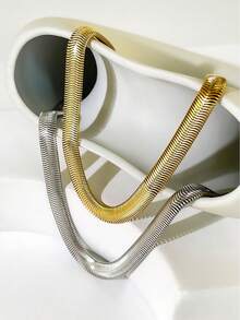 1 件男女通用不锈钢蛇形设计吊坠项链，时尚简约奢华风格，耐用不褪色