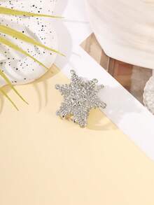 1 Stück eleganter, minimalistischer Haarklammer aus Legierung mit Strass-Schneeflocke, elegante Haarklammern, modische Haarspange, Winterhaaraccessoires - Verschiedenfarbig - Übersicht 9