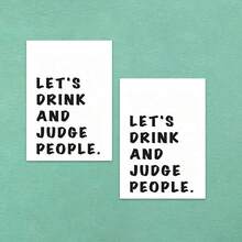 2 Fun Wine Bottle Labels - Humorous Drink And Judge Stickers - The Perfect Isolation Gift, Suitable For Her, A Birthday Present, Or A Wine-Drinking Evening With Friends.