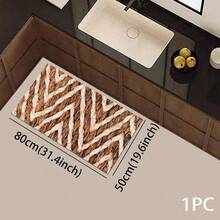 1 buc. Model floral 2D, covoraș de podea cu design plat din frânghie de in fals, pernă de protecție pentru podea de bucătărie, covoraș confortabil pentru picioare, covor pentru sufragerie, dormitor, baie, spălătorie, birou, decor pentru casă și interior