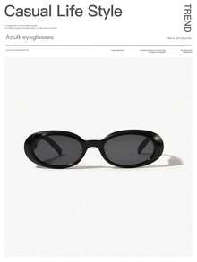 1 pieza Gafas de moda con montura ovalada, versátiles y adecuadas para la mayoría de los tipos de rostro, para uso al aire libre