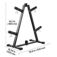 Estante para discos de pesas, soporte para discos de pesas, soporte para almacenar pesas de 2 pulgadas para gimnasio en casa - Negro - Ver 10