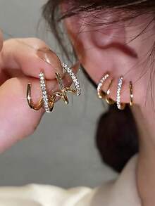 Women Stud Earrings - Gold - View 7