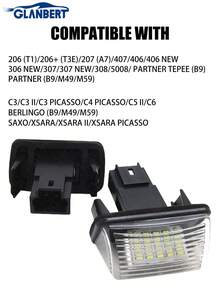 GLANBERT 2pcs Car-Specific License Plate Lights, Suitable For Suitable For BWM Audi Peugeot Renault LED Rear License Plate Light - Multicolor - View 14