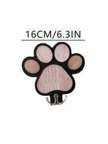 Personalized Paw Print Wooden Dog Leash Hook, Customizable Carved Wall Hook - Suitable For Collars And Coats, Durable Wooden Material, Paw Print Design, Perfect Decorative Memorial Gift For Pet Lovers - Multicolor - View 8
