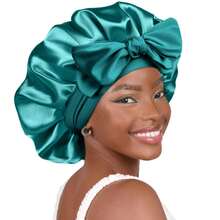 5pcs Silk Sleeping Cap Set, Including Satin Headband, Soft Elastic Band, Satin Sleep Cap, Soft Elastic Silk Sleep Cap, Curling Silk Hair Cap, Women's Sleep Hair Cap, Silk Hair Cap, Elastic Wide-Brim Silk Sleep Cap - Multicolor - View 8