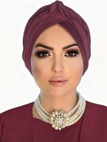 新款复古英伦风简约头巾帽，适合孕妇、化疗、日常佩戴、节日等场合，也可作睡眠帽。 - 彩色 - 查看 16