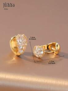 Hihho 1 Pair Asymmetrical Shaped Hoop Earrings, Fully Zirconia Paved With Sparkling Diamonds, Presents A Luxurious And Shiny Visual Effect. Suitable For Various Styles, Applicable For Party, Date, Daily Wear And More - Irregularly Shaped -inlaid Earrings - View 7
