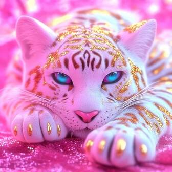 1pc Frameless Pink Gold Leopard Theme Round Diamond Painting Kit - Full Drill Diamond Art, Canvas DIY Mosaic Craft Set, Includes Pen, Glue, Tray, Diamond Beads. Suitable For Diamond Painting Enthusiasts, Home Wall Decor Gifts, Children's Educational Toys, Stress Relief