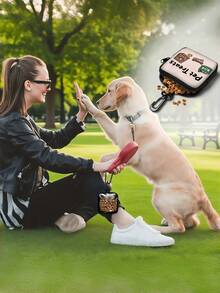 1pc Dog Print Semi-Transparent Dog Treat Bag, Pet Training Set With Hook And Zipper - Pet Poop Bag, Small Dog Pet Training Walking Bag - Multicolor - View 5