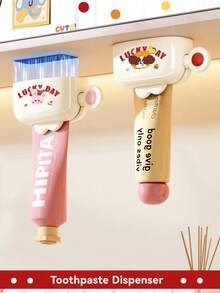 Magnetic Toothpaste Squeezer, Cartoon Dopamine Hand Cream, Facial Cleanser Wall Mount Bathroom Toothpaste Dispenser - Multicolor - View 2