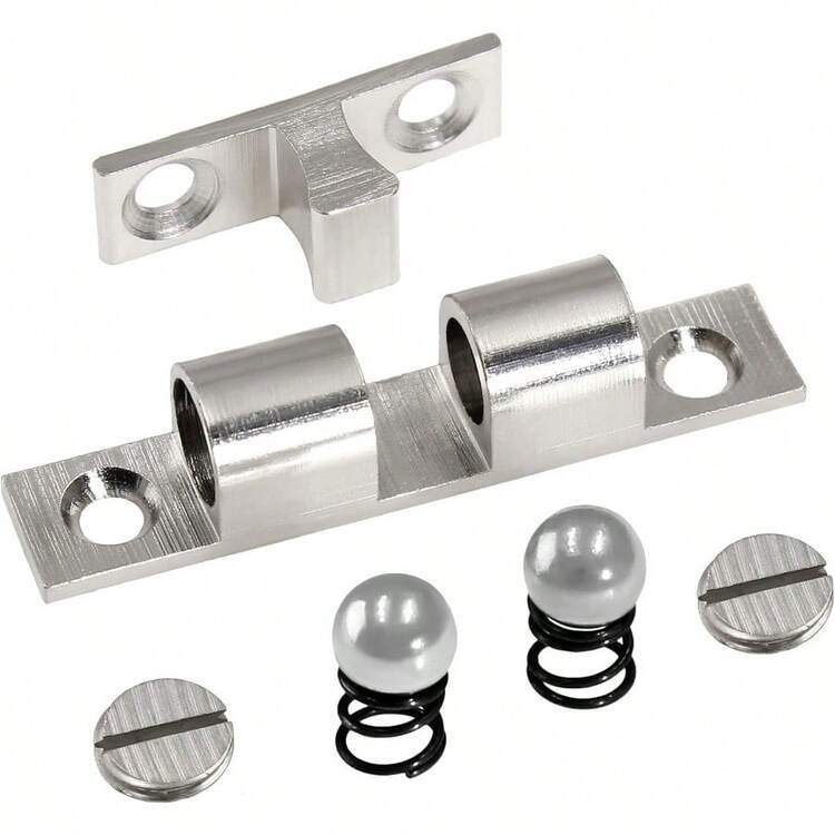 Lot De 12 Verrous à Billes Double – 50 Mm, Nickelé, Pour Portes Et Tiroirs, Quincaillerie Métal