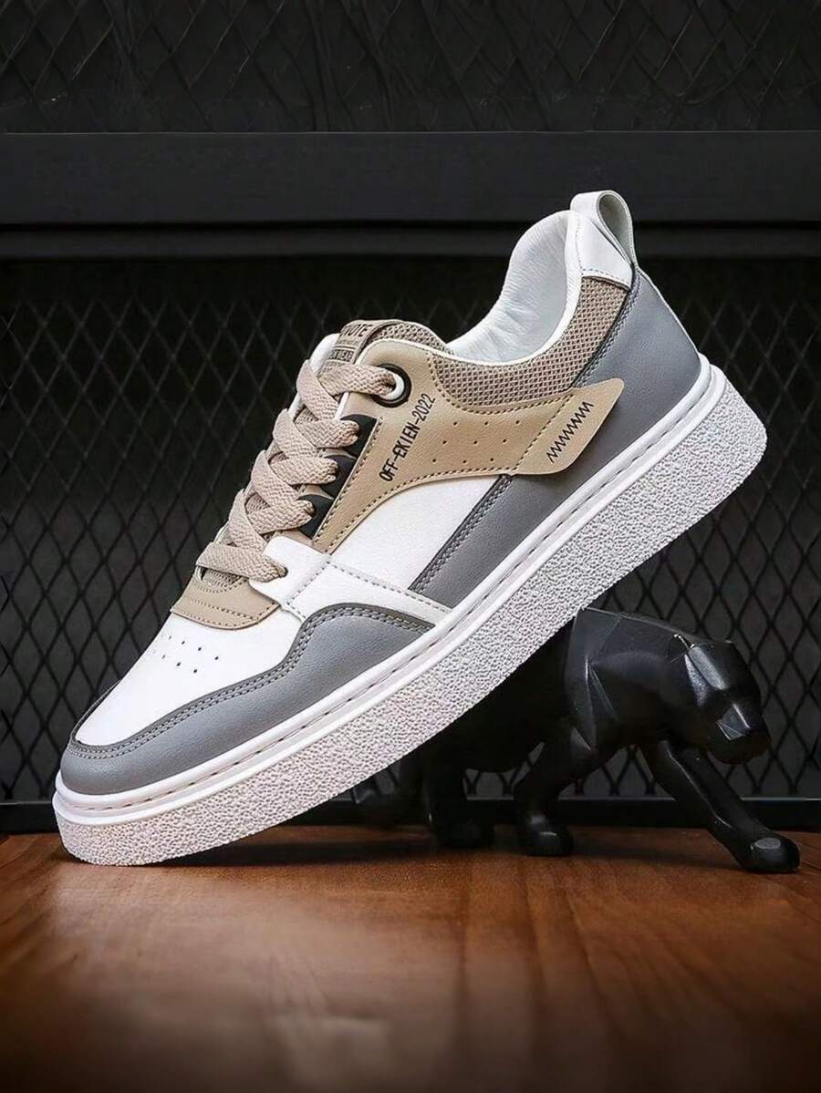 New Men's Fashion Casual Sports Shoes (Random English Tongue), Anti-Slip Student Running Shoes, Comfortable Breathable Suitable For Daily Casual Wear - White Card - View 1