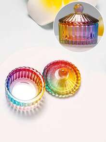 Cost-Effective Glass Nail Art Cup Set With Lid Dust-Proof Design, Filter Brush Cup, Professional Nail Tools, Acrylic Liquid Bowl, Crystal Cup Nail Monomer, Essential For Nail Art - Multicolor - View 3
