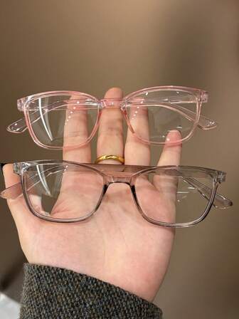 2 piezas Gafas con lentes transparentes que bloquean la luz azul, adecuadas para lectura diaria, salidas, regalos, accesorios de vuelta al colegio, uso casual, apropiadas para niños y niñas, vida diaria, lectura, ver TV, juegos y teléfonos, gafas de moda con lentes transparentes, accesorios de fotografía, elementos esenciales para decorar el atuendo diario