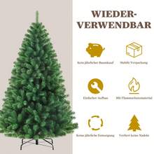 Artificial Christmas Tree 180cm Tall With 900 Branches, Dense PVC Needles, Stable Metal Base And Includes String Lights. - 綠色 - 查看 10