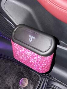 1pc Rhinestone Decorated Car Trash Can, Garbage Organizer,Room Decor - Multicolor - View 7