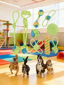 9件套天然绳索磨牙玩具，适合幼犬和小型犬 - 幼犬磨牙玩具，缓解出牙不适，清洁牙齿，减少牙菌斑和牙垢，互动式磨牙玩具，适合小型、中型和大型犬，室内外均可玩耍，防止破坏性咀嚼，缓解焦虑，宠物训练玩具，适合幼犬和成犬