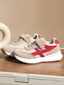 2024 Spring/Autumn Popular Kids Sports Shoes, Leather Upper Retro Chunky Sneakers, Soft Sole Non-Slip For Boys & Girls, Casual Shoes For Toddlers 1 Pair Fashion & Comfortable Girls Sports Shoes, Boys Outdoor Non-Slip Versatile Running Shoes, Suitable For School, Sports, All Seasons, Toddler Walking Shoes, Christmas Gift - Khaki - View 7