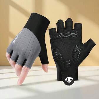 1 Pair Cycling Gloves For Adults, Men & Women, Half Finger, Spring/Summer, Outdoor Bicycle Riding, Sports, Indoor Fitness, Anti-Slip, Shock Absorbing Palm