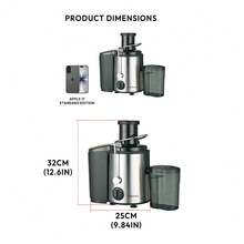 SOKANY 4000W 多功能离心式榨汁机。配备 3 英寸宽进料槽。800W 功率，两档速度设置，304 不锈钢材质。适用于家庭和餐厅榨汁，可分离各种水果和蔬菜的果渣。厨房必备电器。 - 日規A型插(100V) - 查看 9