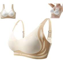 Wire-Free Push-Up Bra - Lifting And Anti-Sagging Design, Comfortable And Unrestricted, 1 Pack, Four Colors Available - Beige - View 1