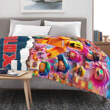 1pc Game Cartoon Print Flannel Blanket, Soft Polyester Fiber Blanket, Suitable For All Seasons, Comfortable Bed Sheets, Sofas, Camping, Travel, Office Essentials, Perfect Holiday Gifts, Couple Gifts, Multiple Sizes To Choose From, Pet Friendly Home Decoration, Party Decoration, Lightweight And Durable Design, Modern Style, Pet Owner's Choice - Multicolor - View 8