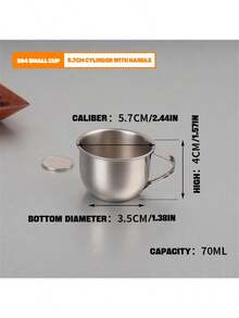 1pc 304 Stainless Steel Mini Cup, Multi-Functional Small & Compact Cup For Beverage, Student, Available In Multiple Sizes - Silver - View 17