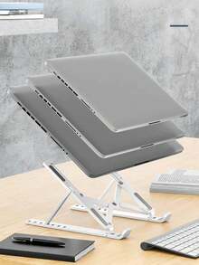 Adjustable Portable Laptop Stand - Foldable Universal Laptop/Tablet Stand, Heat Dissipation Design, Ergonomic Angle Adjustment, Suitable For All Computers, Durable Plastic Structure, Compact And Lightweight, Cooling Stand, Laptop Stand, Desktop Folding Stand, Can Raise Phone, Tablet, Suitable For Home Or Office Use, Stable Base - Multicolor - View 3