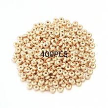 200/400颗混色4-6mm CCB吊坠隔珠轮珠椭圆形扁平圆形散珠金银色适用于DIY珠宝制作配件 - 扁圓形 - 查看 12
