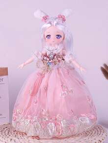 11.81英寸（30厘米）23关节可动BJD娃娃，公主换装裙，角色扮演服装套装，DIY玩具，生日和节日礼物 - 彩色 - 查看 21